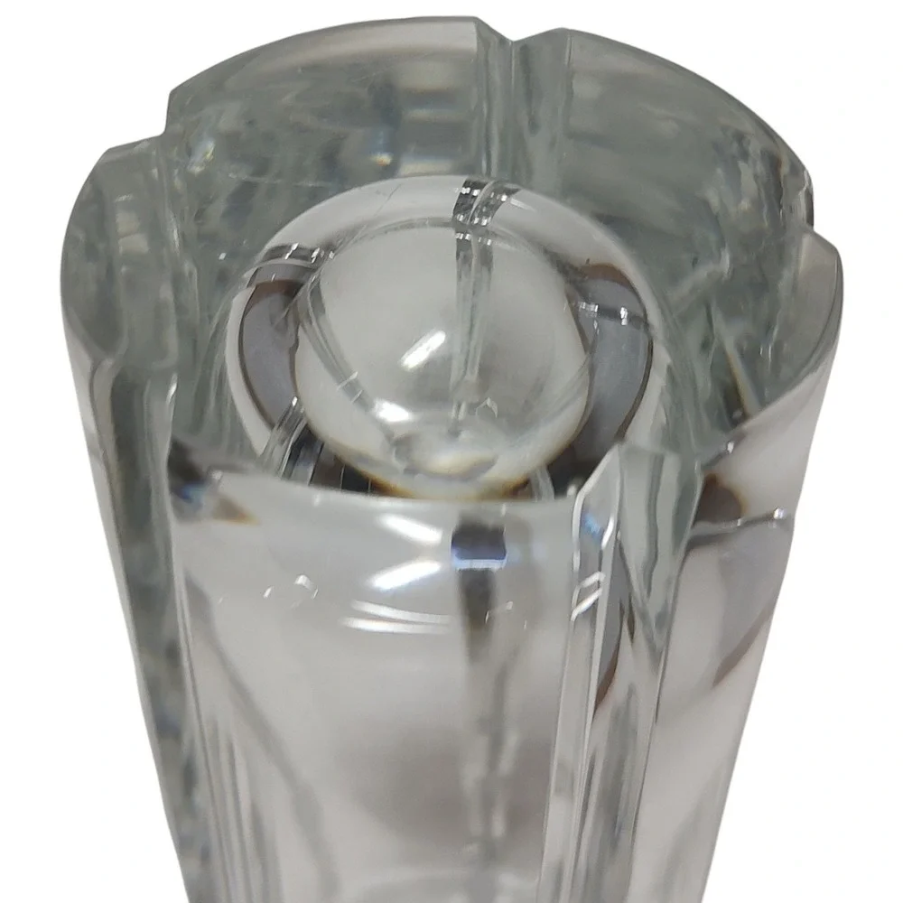 Mikasa Crystal Flower Vase Heavy‎ Contemporary Grooved Made in Yugoslavia
